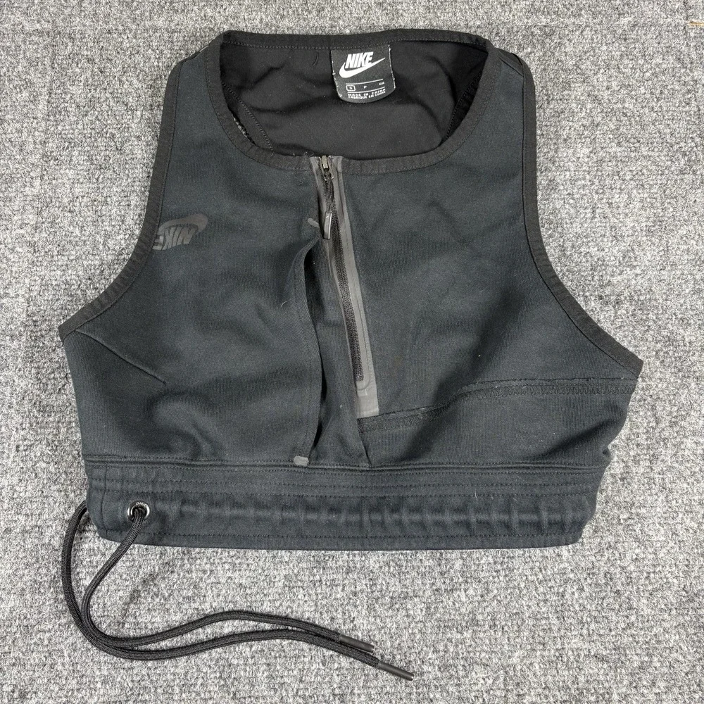 Nike Sportswear Tech Fleece Cropped Tank Top Black CD4201-010 Rare Size‎ S Gym